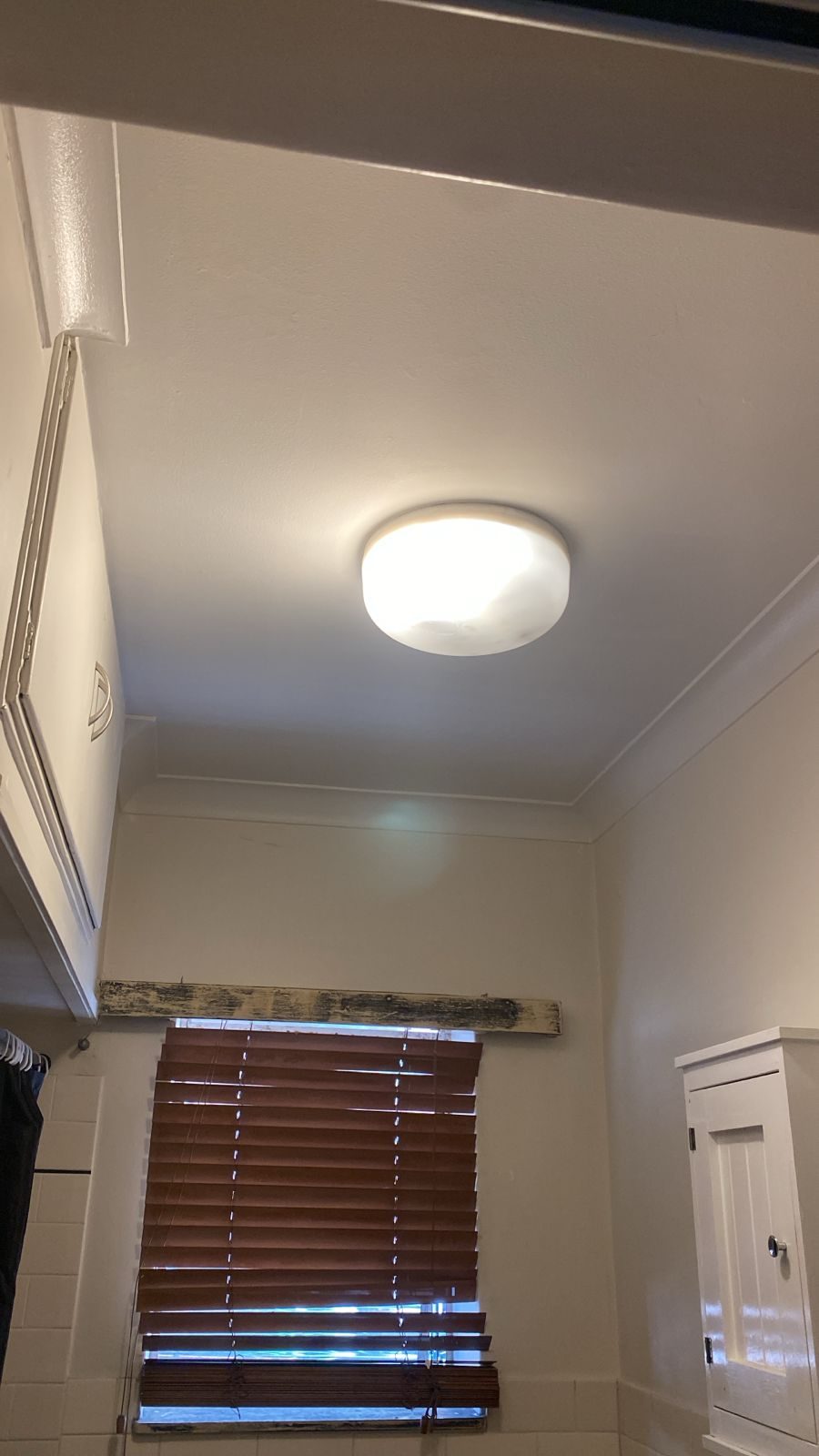 After: crisp white ceiling and cornice, Hamilton repaint